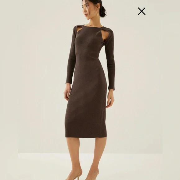 knitted dress for plus size Plus Size Long Sleeve Mini Stripe Knit Dress Charcoal White Stripe / 1X-2X-3X/3-2-1 main image 0